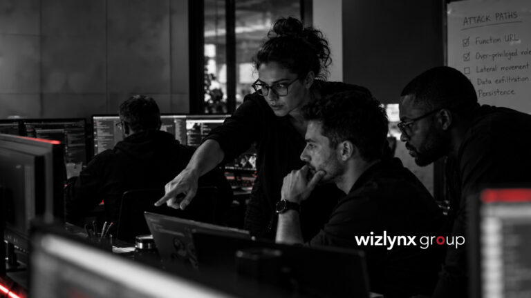 Cybersecurity team analyzing serverless security attack paths across cloud functions, identities, and connected services.